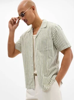 Parasol stripe camp shirt