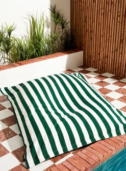 Parasol-stripe floating beanbag chair