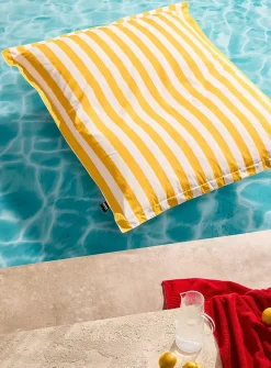 Parasol-stripe floating beanbag chair