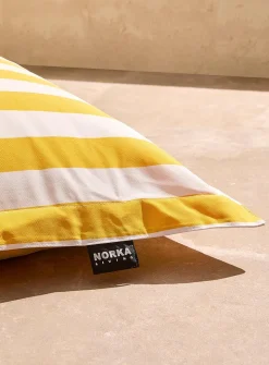 Parasol-stripe floating beanbag chair