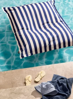 Parasol-stripe floating beanbag chair