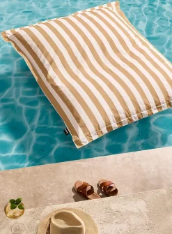 Parasol-stripe floating beanbag chair