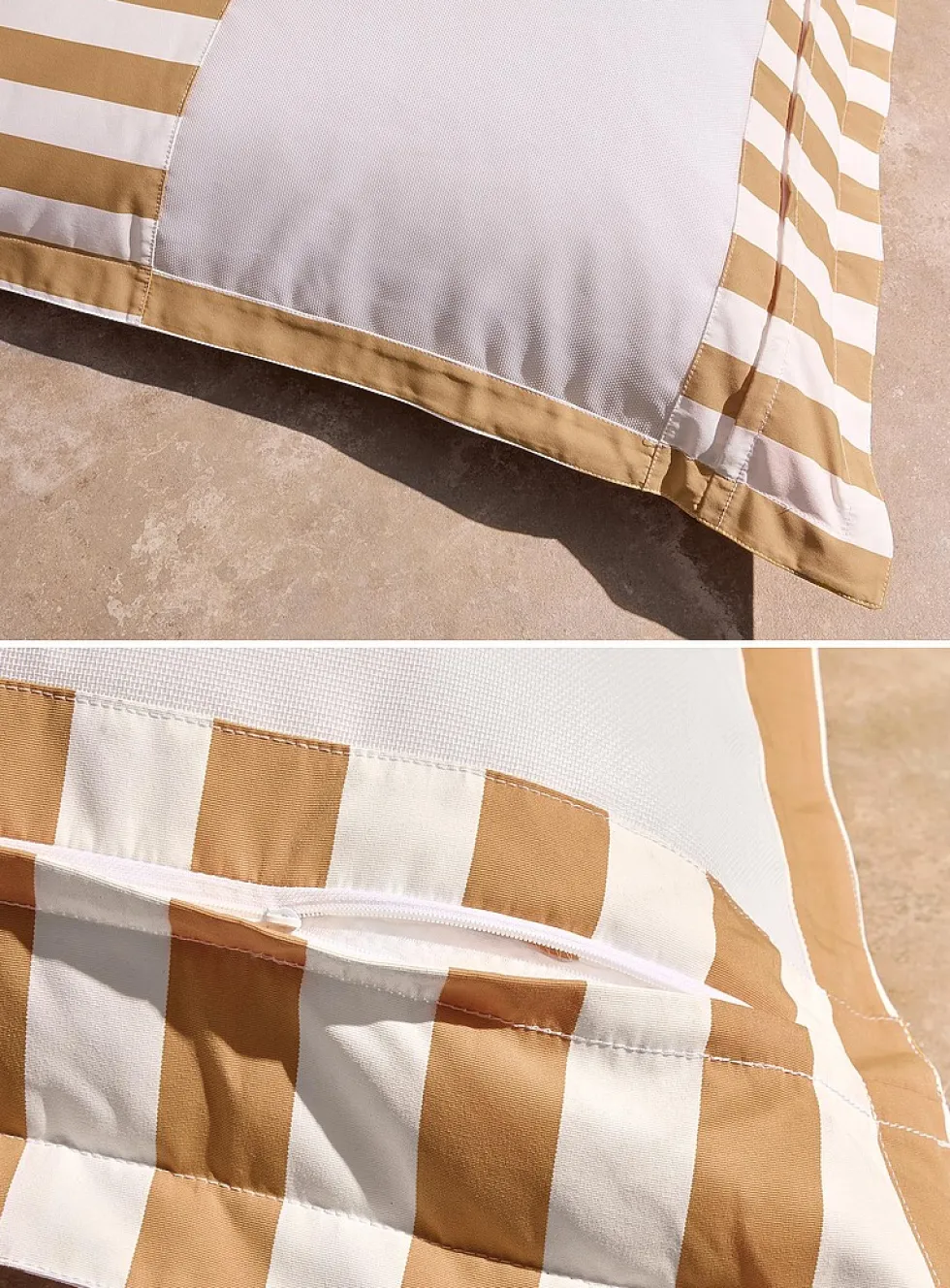 Parasol-stripe floating beanbag chair