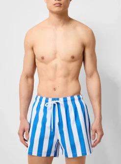 Parasol-stripe swim short
