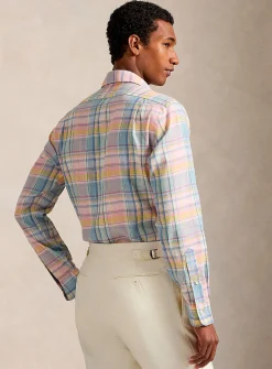 Pastel check linen shirt