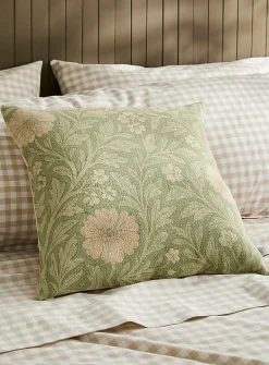 Pastel flowers linen-blend removable-cover cushion