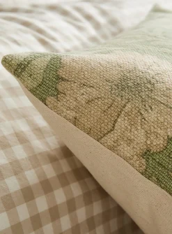Pastel flowers linen-blend removable-cover cushion