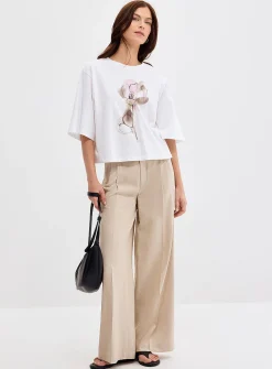 Pastel flowers loose boxy-fit T-shirt