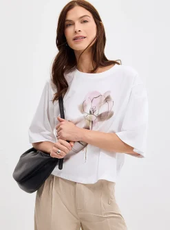 Pastel flowers loose boxy-fit T-shirt