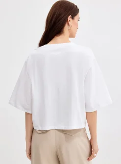 Pastel flowers loose boxy-fit T-shirt