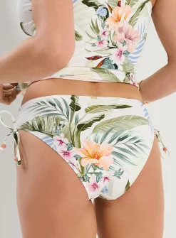 Pastel foliage ruched bikini