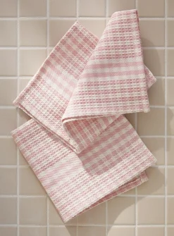Pastel gingham dishcloths
