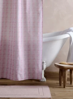 Pastel gingham shower curtain