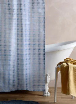 Pastel gingham shower curtain