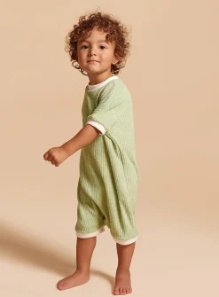 Pastel green terry romper