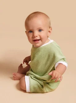 Pastel green terry romper