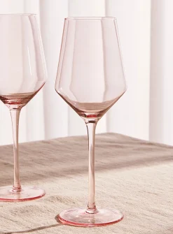Pastel pink wine glasses