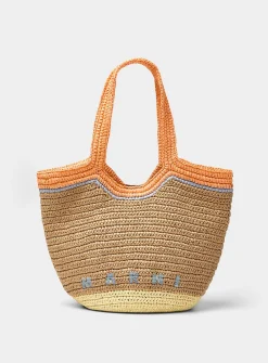 Pastel raffia tote