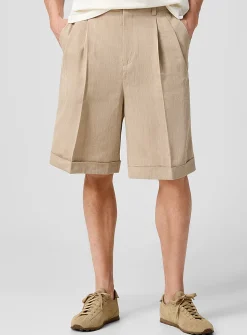 Pastro cuffed pleated Bermuda short