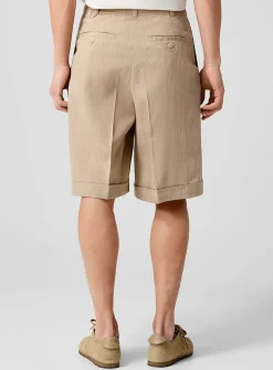 Pastro cuffed pleated Bermuda short