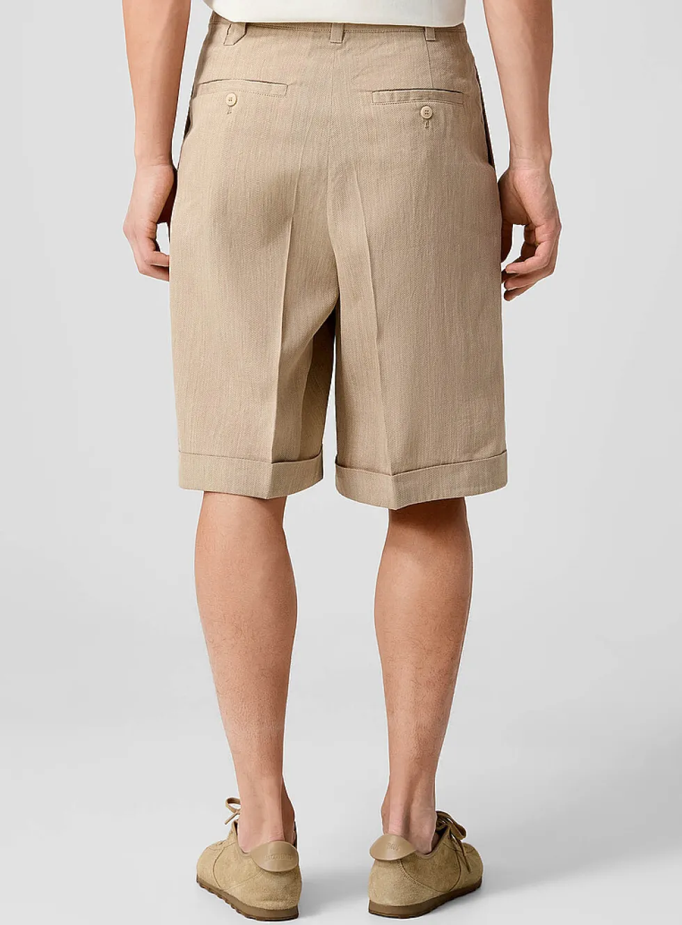 Pastro cuffed pleated Bermuda short