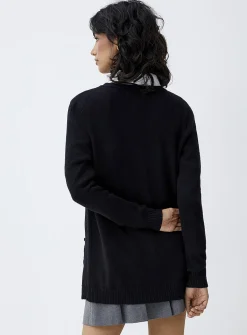 Patch pocket open cardigan