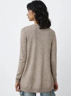 Patch pocket open cardigan