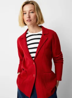 Patch pockets blazer-style cardigan
