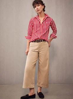 Patch pockets cropped chino pant