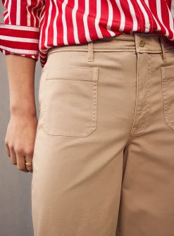 Patch pockets cropped chino pant