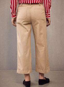 Patch pockets cropped chino pant