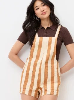 Patch pockets denim romper