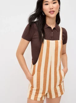 Patch pockets denim romper