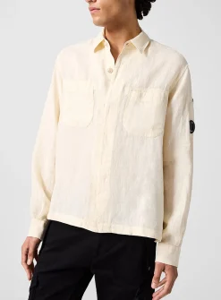 Patch pockets pure linen shirt