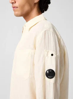 Patch pockets pure linen shirt