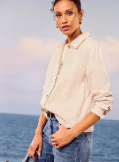 Patch pockets pure linen jacket
