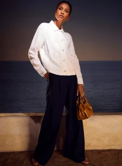 Patch pockets pure linen jacket