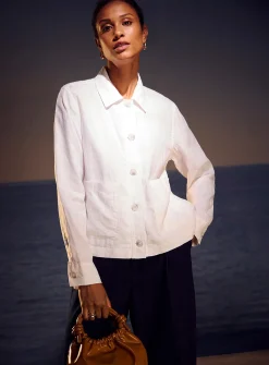 Patch pockets pure linen jacket