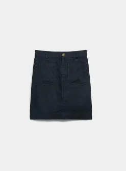 Patch pockets pure linen skort
