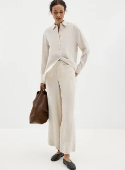 Patch pockets pure linen pant