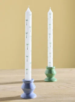 Patterned elongated candles