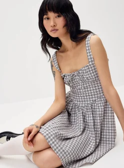 Patterned fit-and-flare minidress