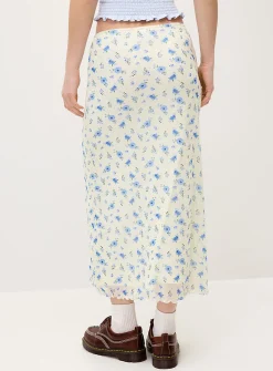 Patterned mesh maxi skirt