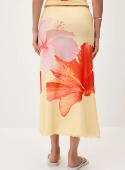 Patterned mesh maxi skirt