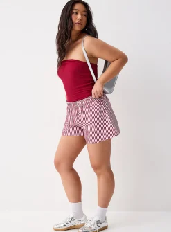 Patterned poplin short