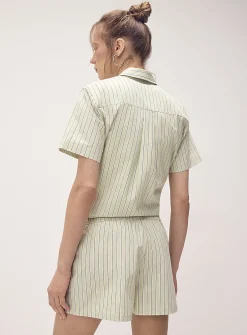 Patterned poplin short