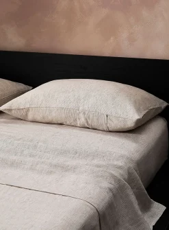 Patterned pure European linen pillow sham