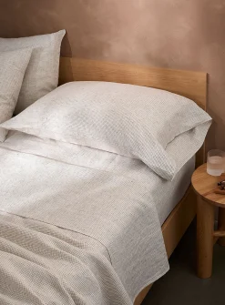 Patterned pure European linen pillowcases