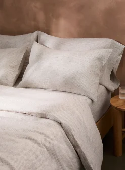 Patterned pure European linen pillow sham