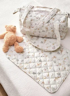 Patterned quilted diaper bag